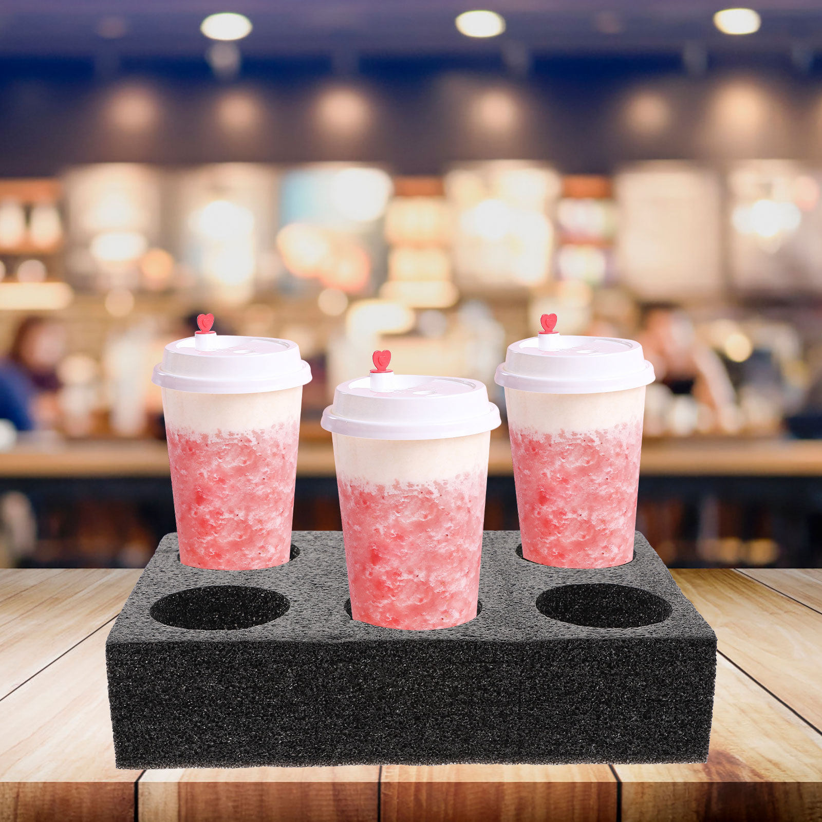 Coffee Tea Cup - 2Pcs Eco-Friendly Biodegradable Drink Carrier Tray