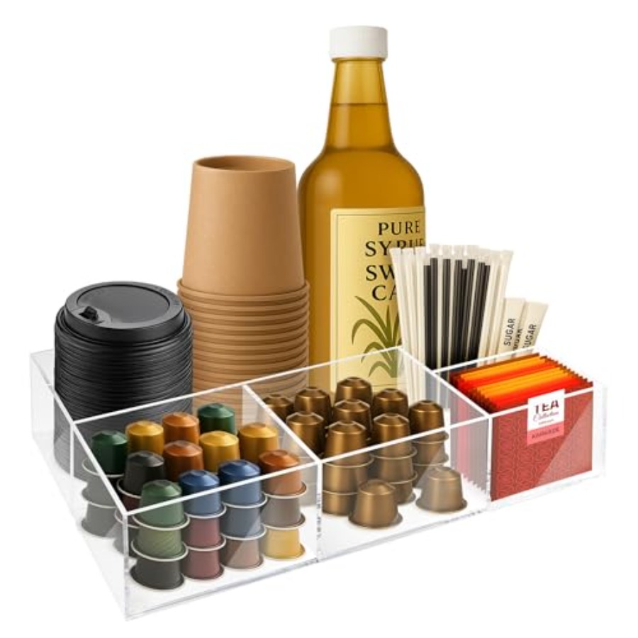 Tea Coffee Set Up - Acrylic Coffee Bar Station Snack Tea