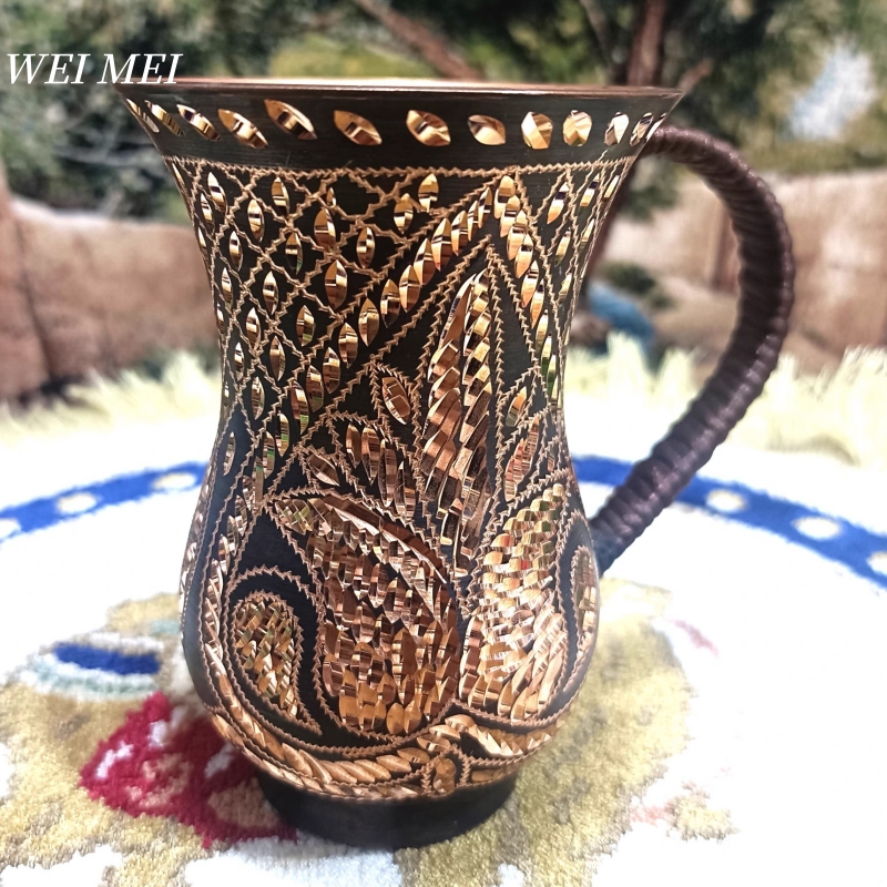 Coffee Tea Flask - Unique Pattern Random Pure Vintage Copper