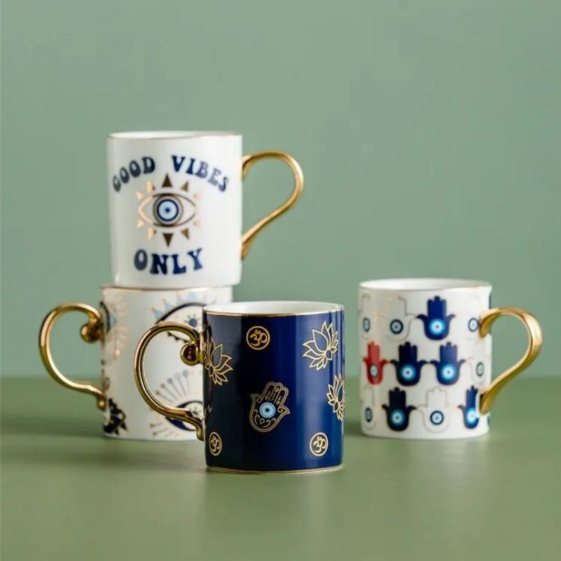 Coffee Tea Flask - Blue Eye Coffee Cup Devil's Eye