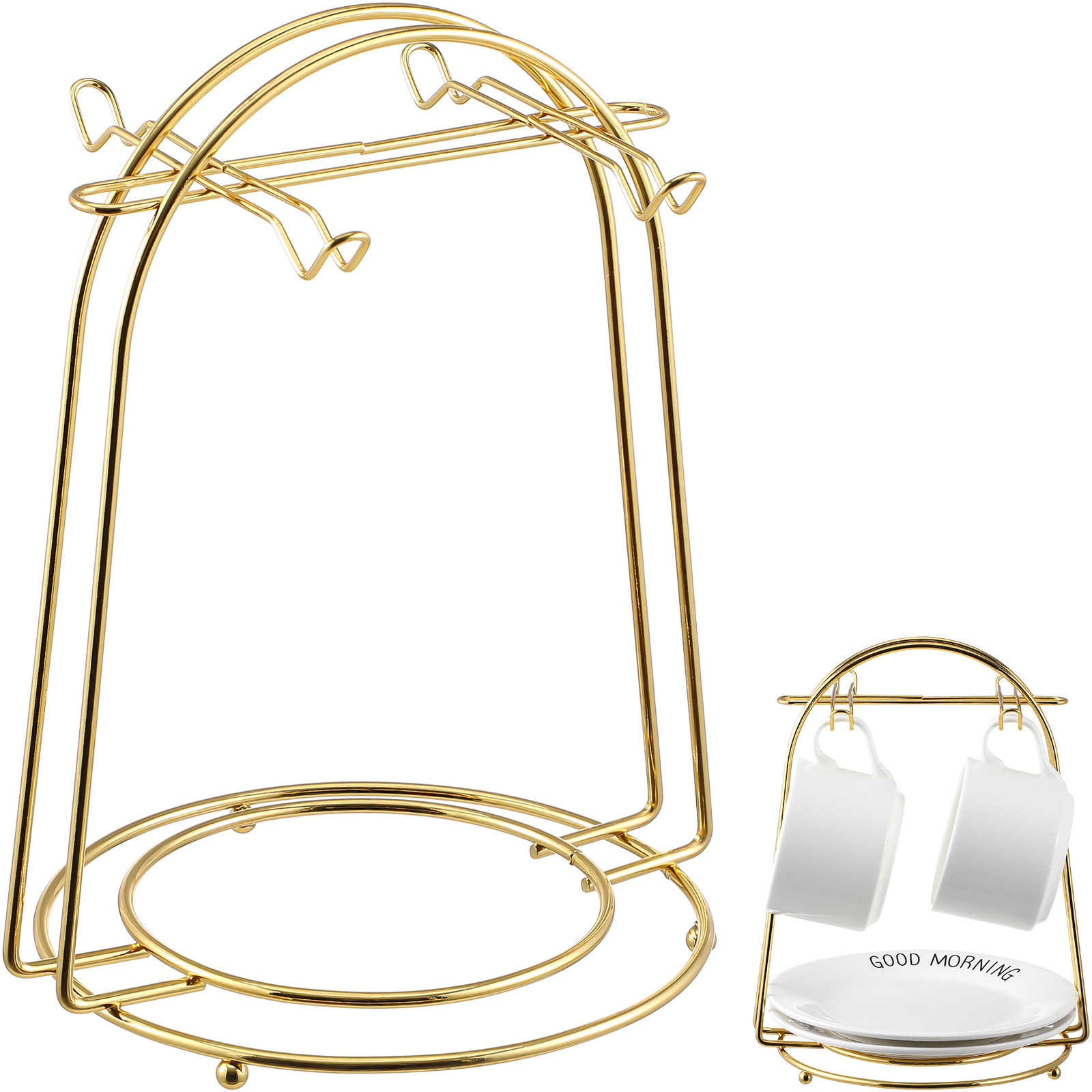 Coffee Tea Cup - Iron Teacup and Saucer Display Stand