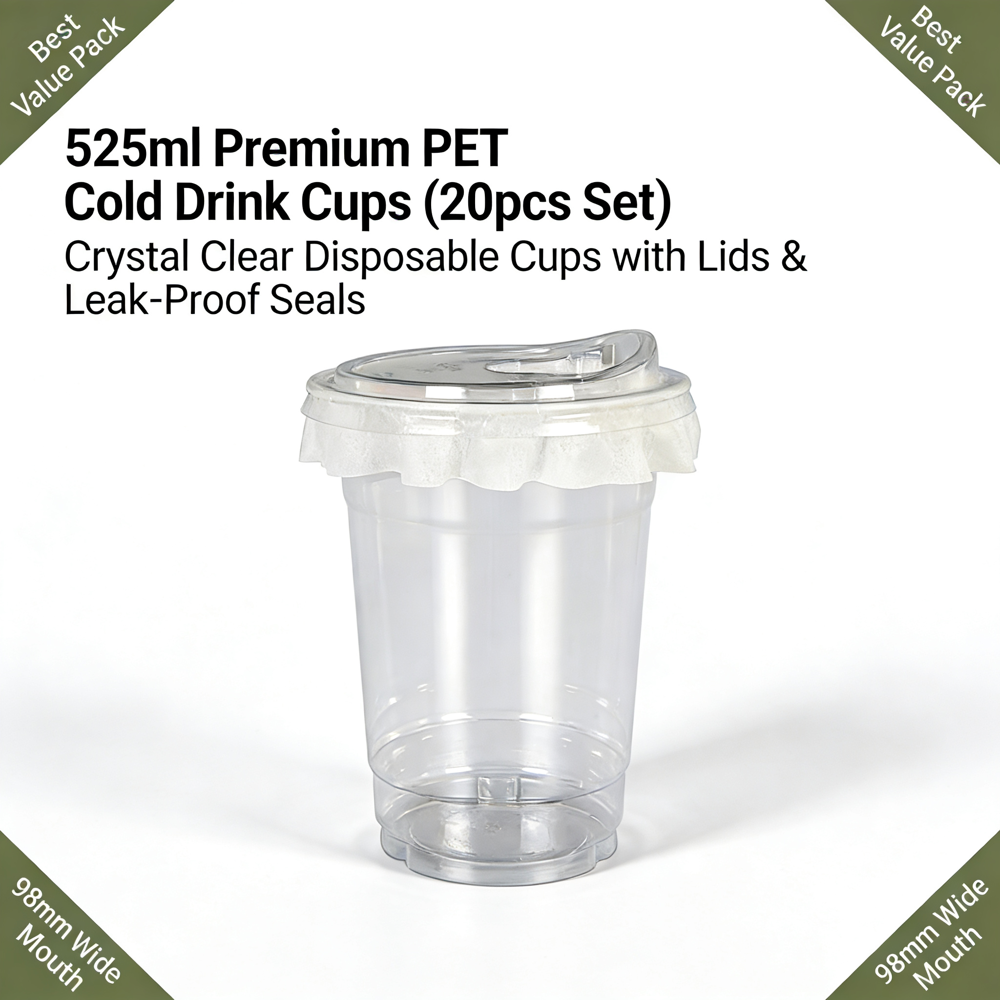 Coffee Tea For Me - 20 PCS PET Cold Drink Cups