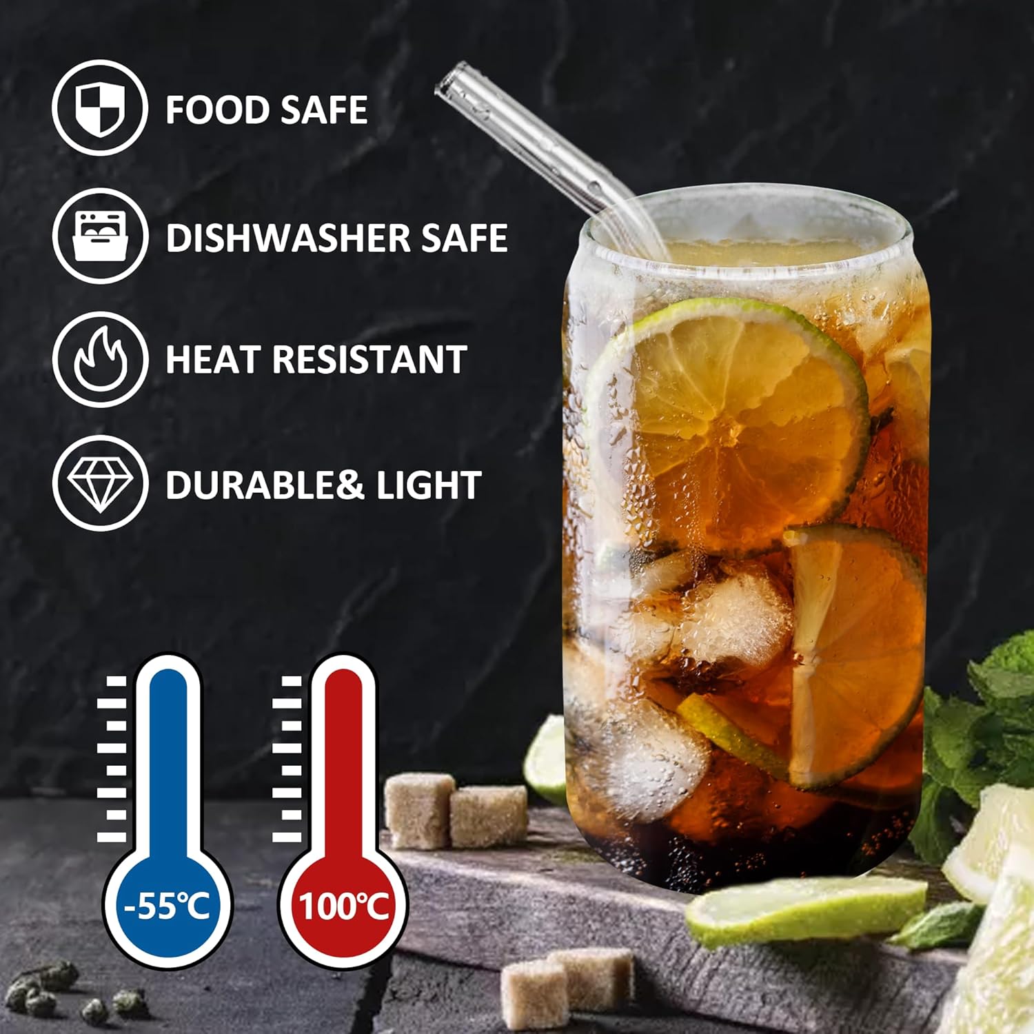 16oz Drinking Glasses with Bam - Juice Tea Coffee review and price
