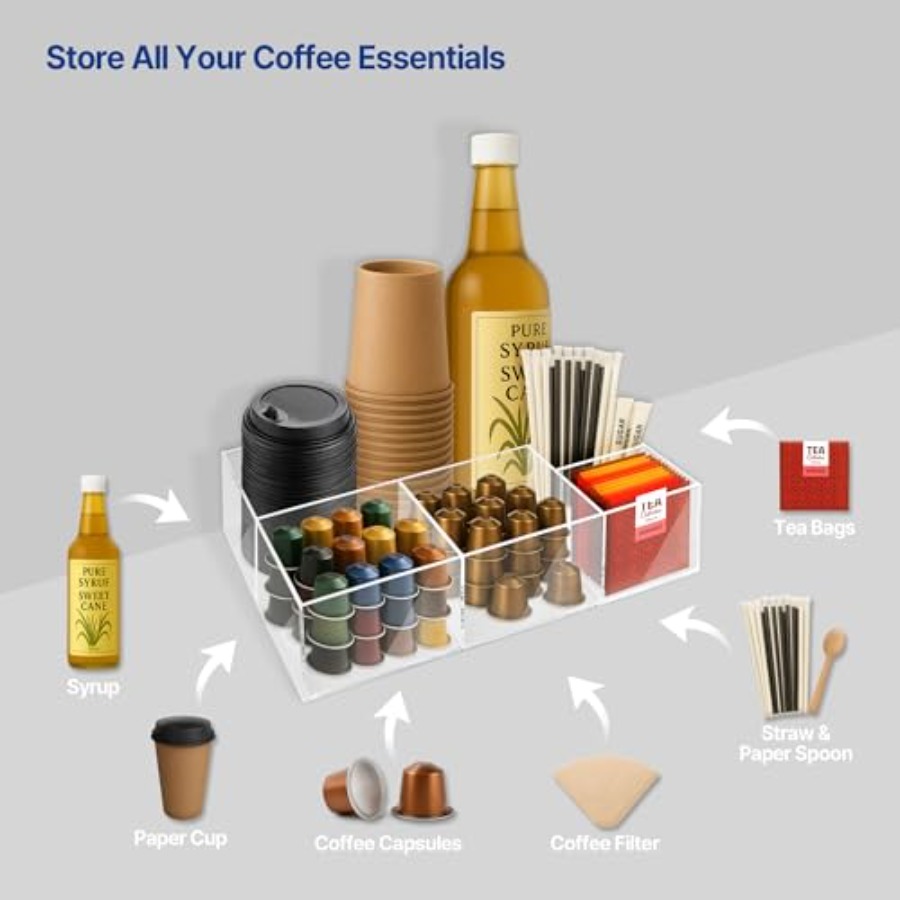 Acrylic Coffee Bar Station Sna - Tea Coffee Set Up review and price