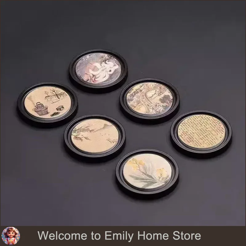 Round Wood Cup Mat Heat Resist - Coffee Tea In Chinese review and price