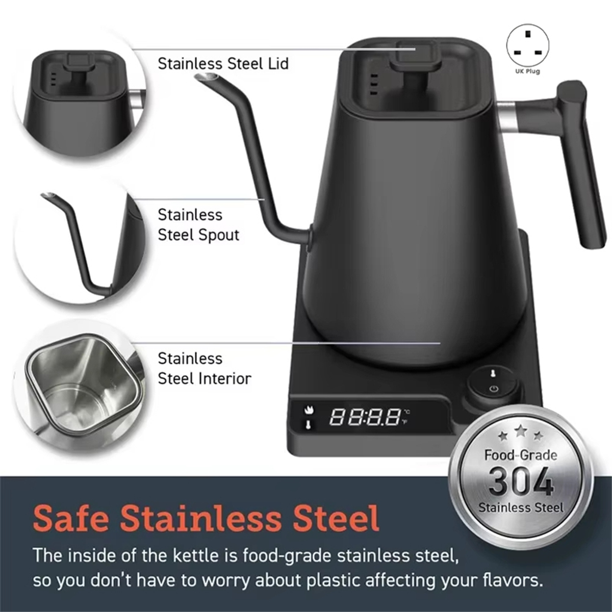 FZFZ Gooseneck Electric Kettle - Coffee Tea Uk review and price