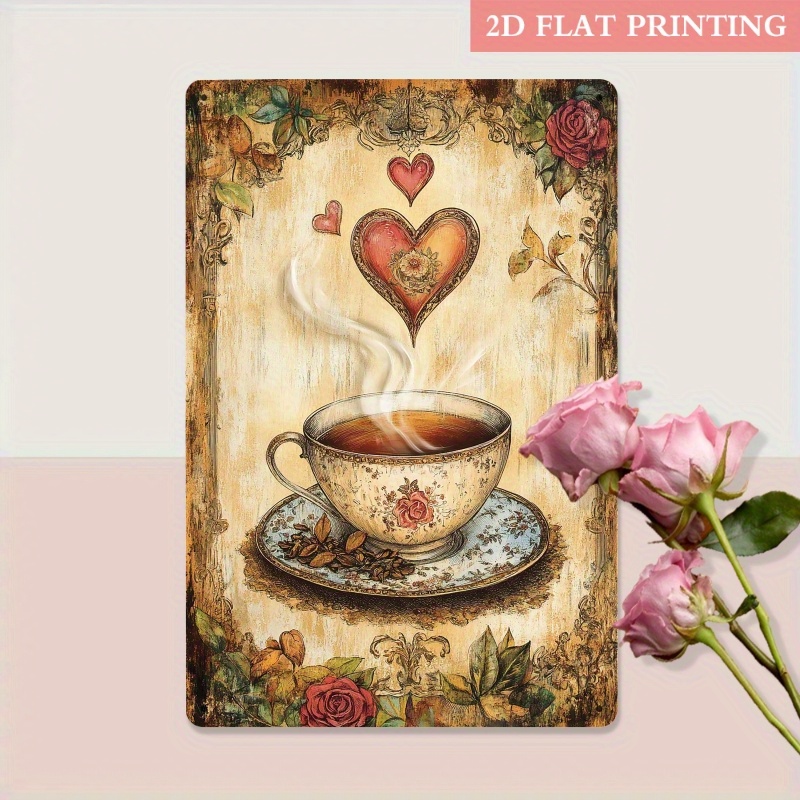 Aluminum metal sign, vintage r - Coffee Tea Cup review and price