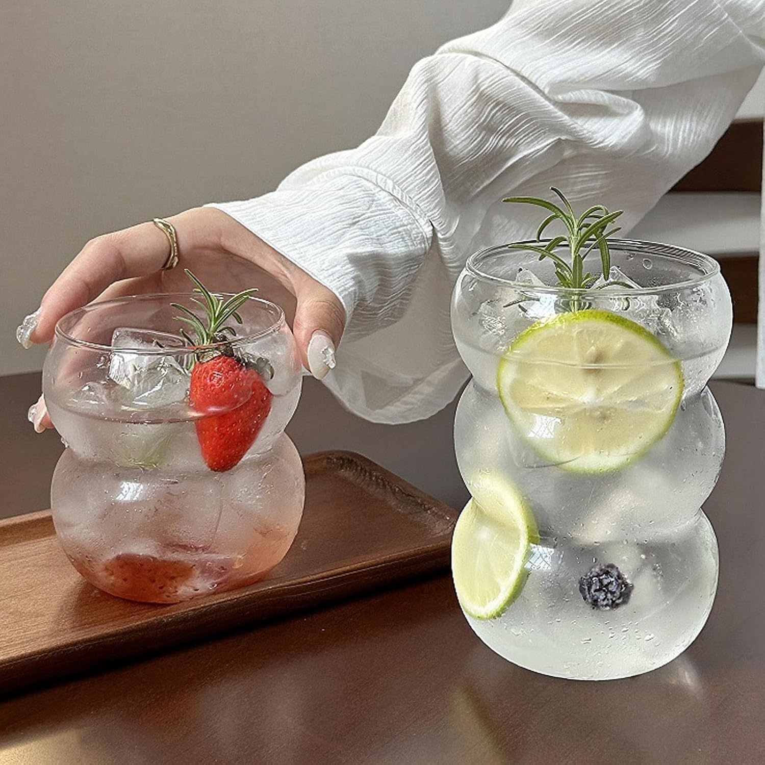 Ribbed Glass Water Tumbler, Wa - Juice Tea Coffee review and price