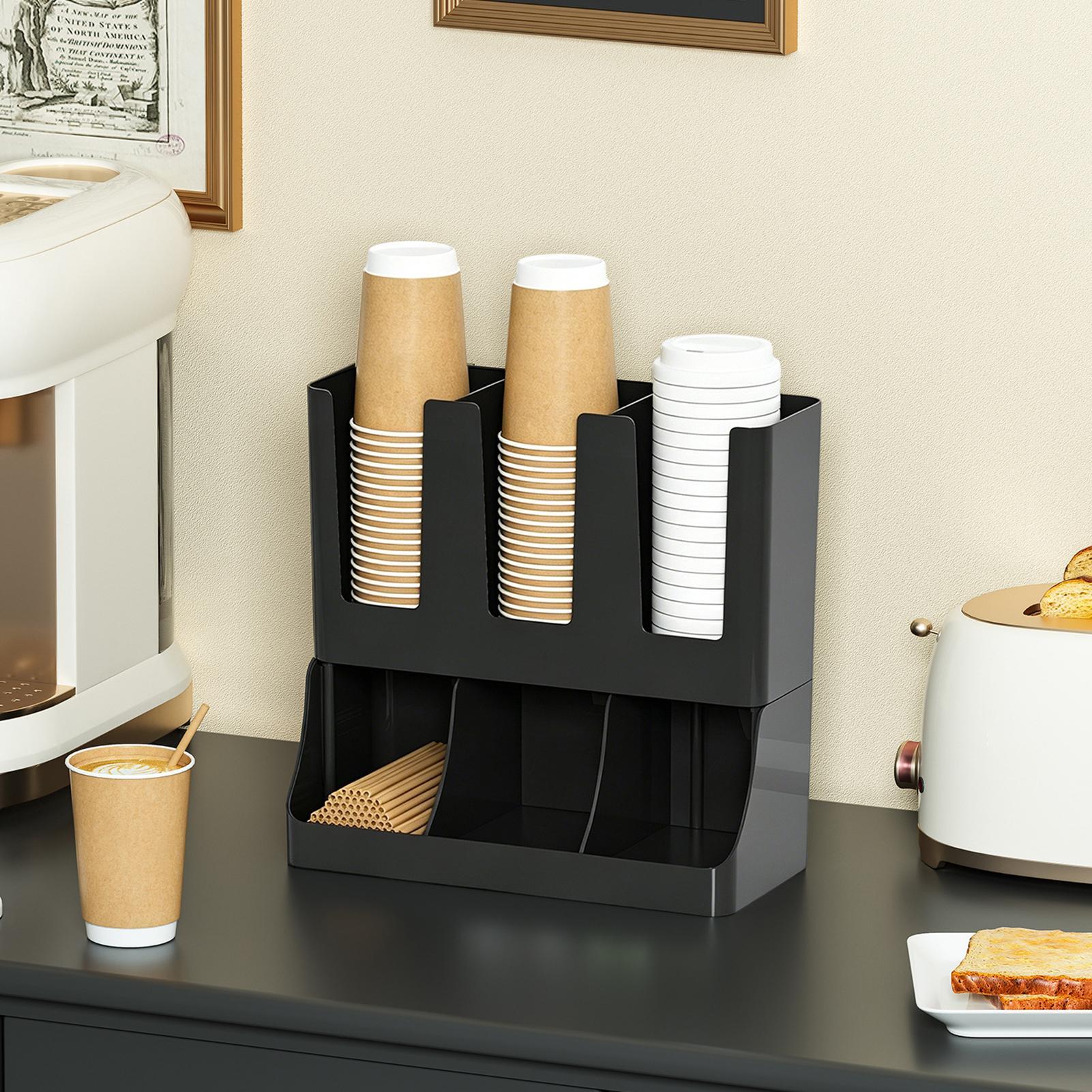 Coffee Bar Organizer 6-Compart - Tea Coffee Set Up review and price