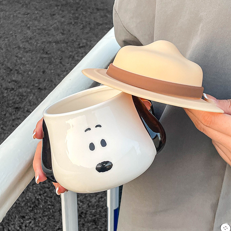 Snoopy Ceramic Mug Kawaii Cart - Coffee Tea Flask review and price